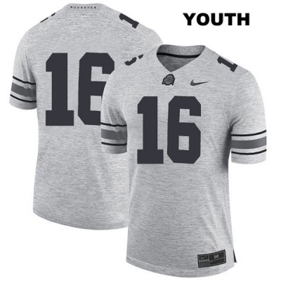 Youth NCAA Ohio State Buckeyes Cameron Brown #16 College Stitched No Name Authentic Nike Gray Football Jersey DR20X73AO